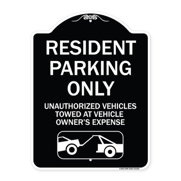 Parking Restriction Resident Parking Unauthorized Vehicles Towed at Owner Expense, BW-1824-23368